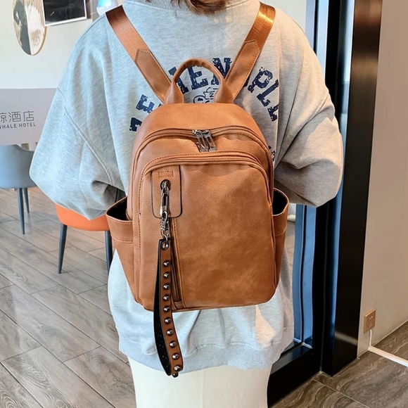 *NEW Leather Backpack Shoulder Bag - Picture 1 of 14